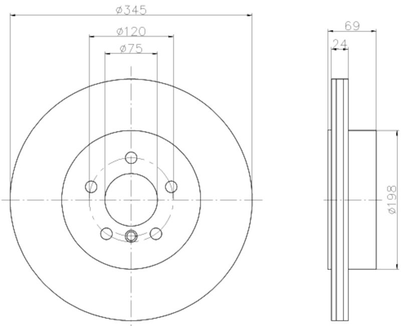 Disc Brake Rotor Hella Pagid 676-355119281