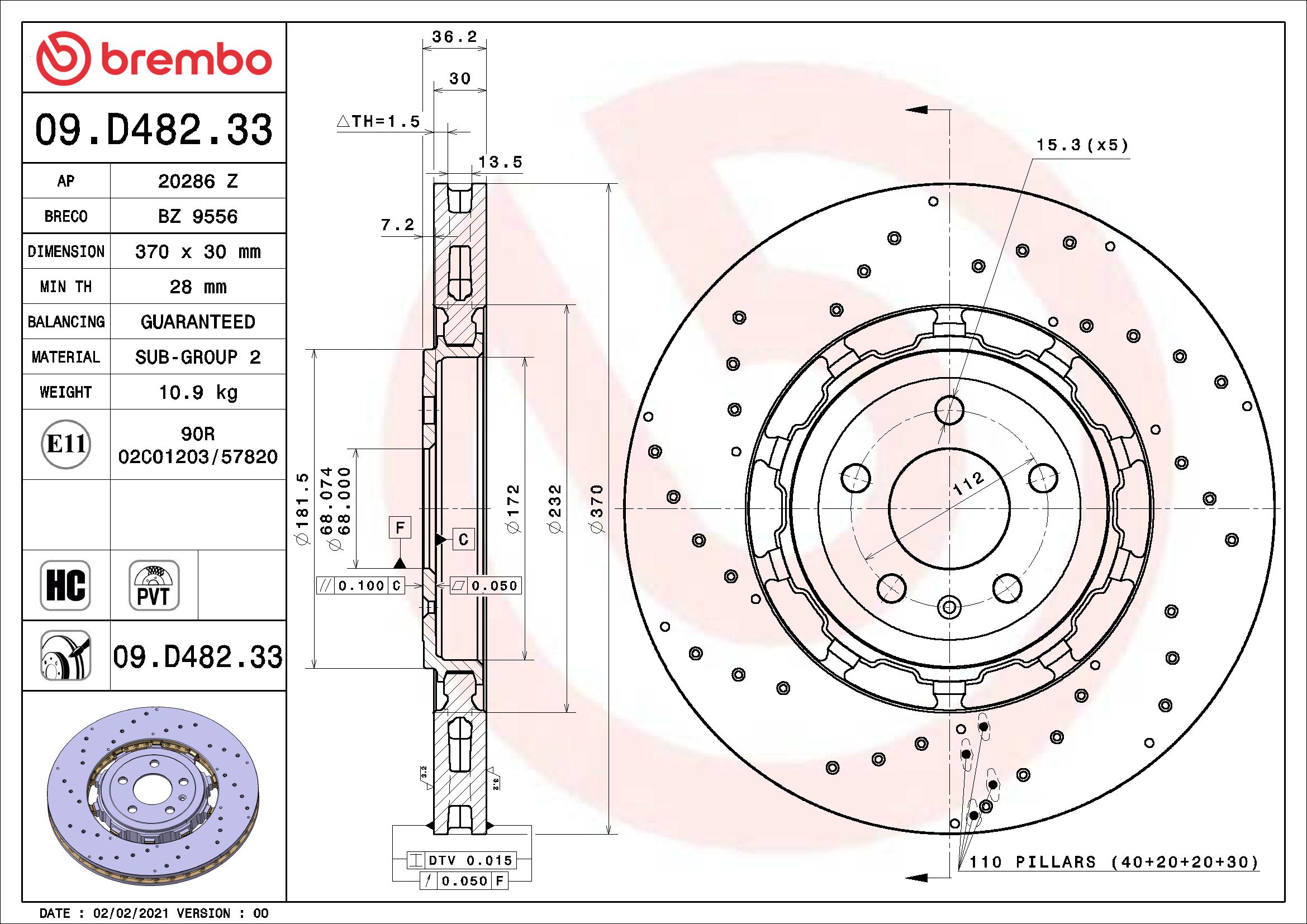 Rotor Brembo 205-09.D482.33