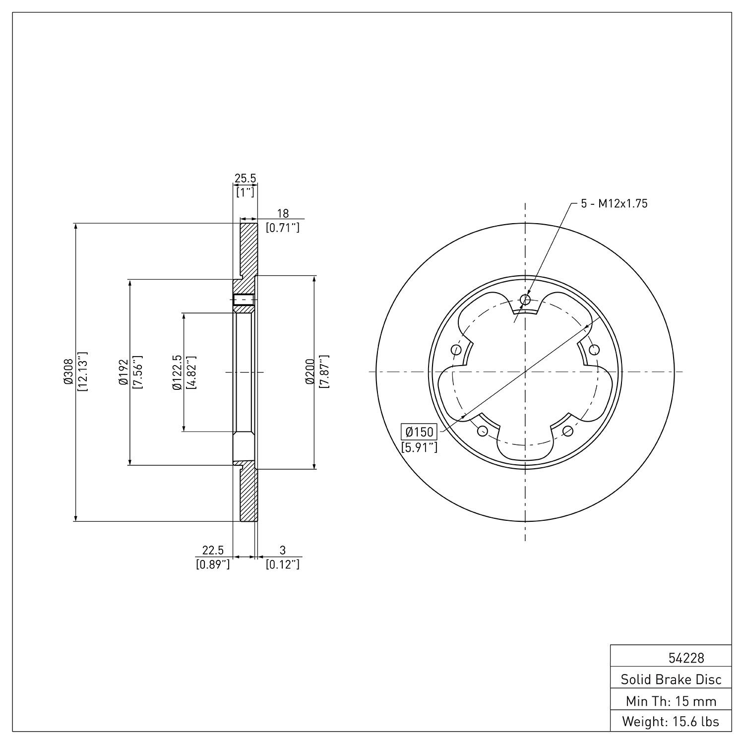 Disc Brake Rotor Dynamic Friction Company 692-600-54228