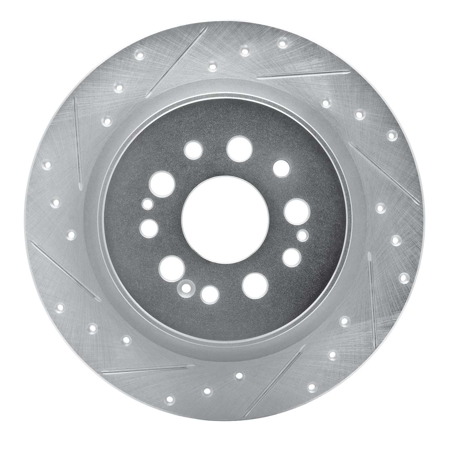 DFC Brake Rotor - Drilled and Slotted - Silver Dynamic Friction Company 692-631-59070L