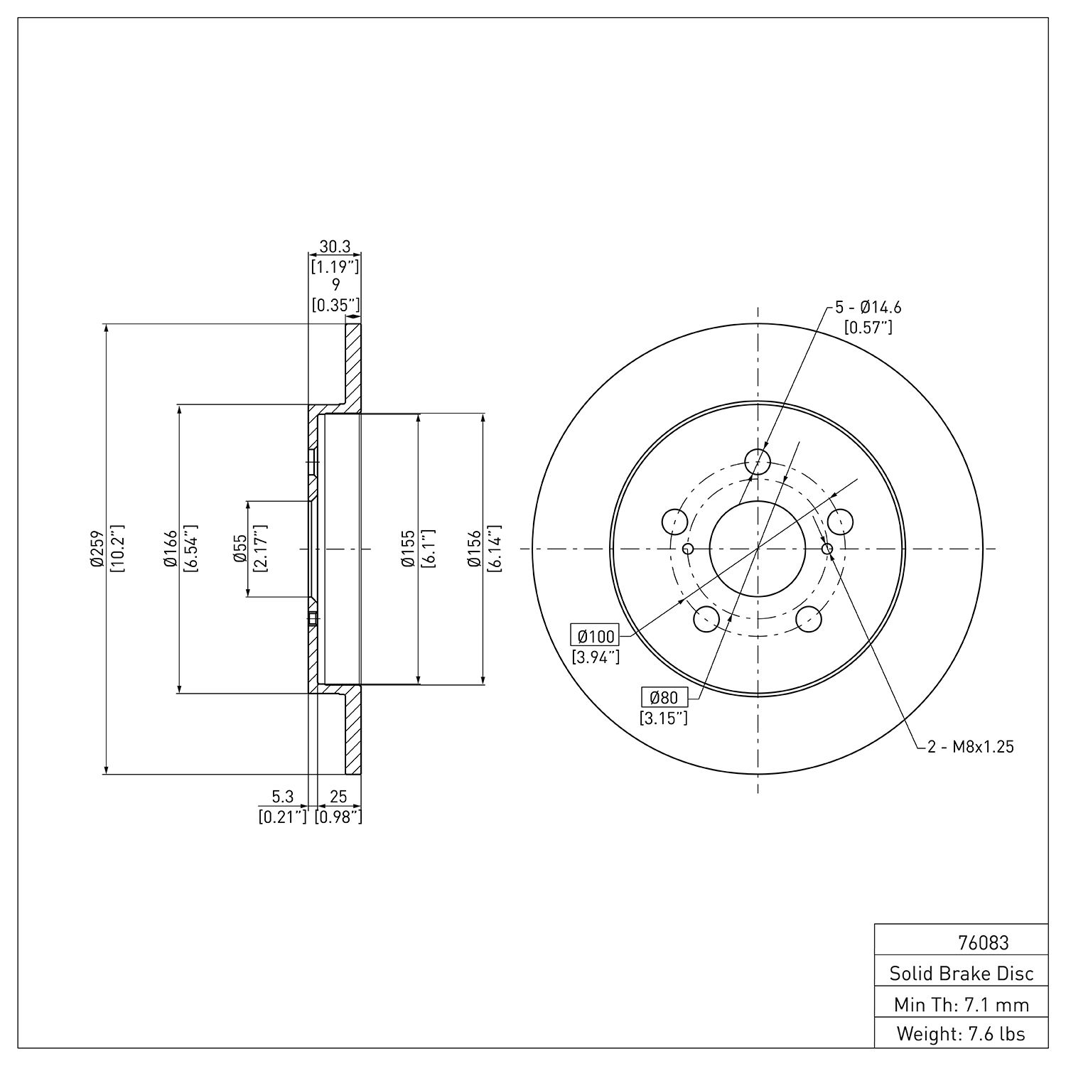 Disc Brake Rotor Dynamic Friction Company 692-600-76083
