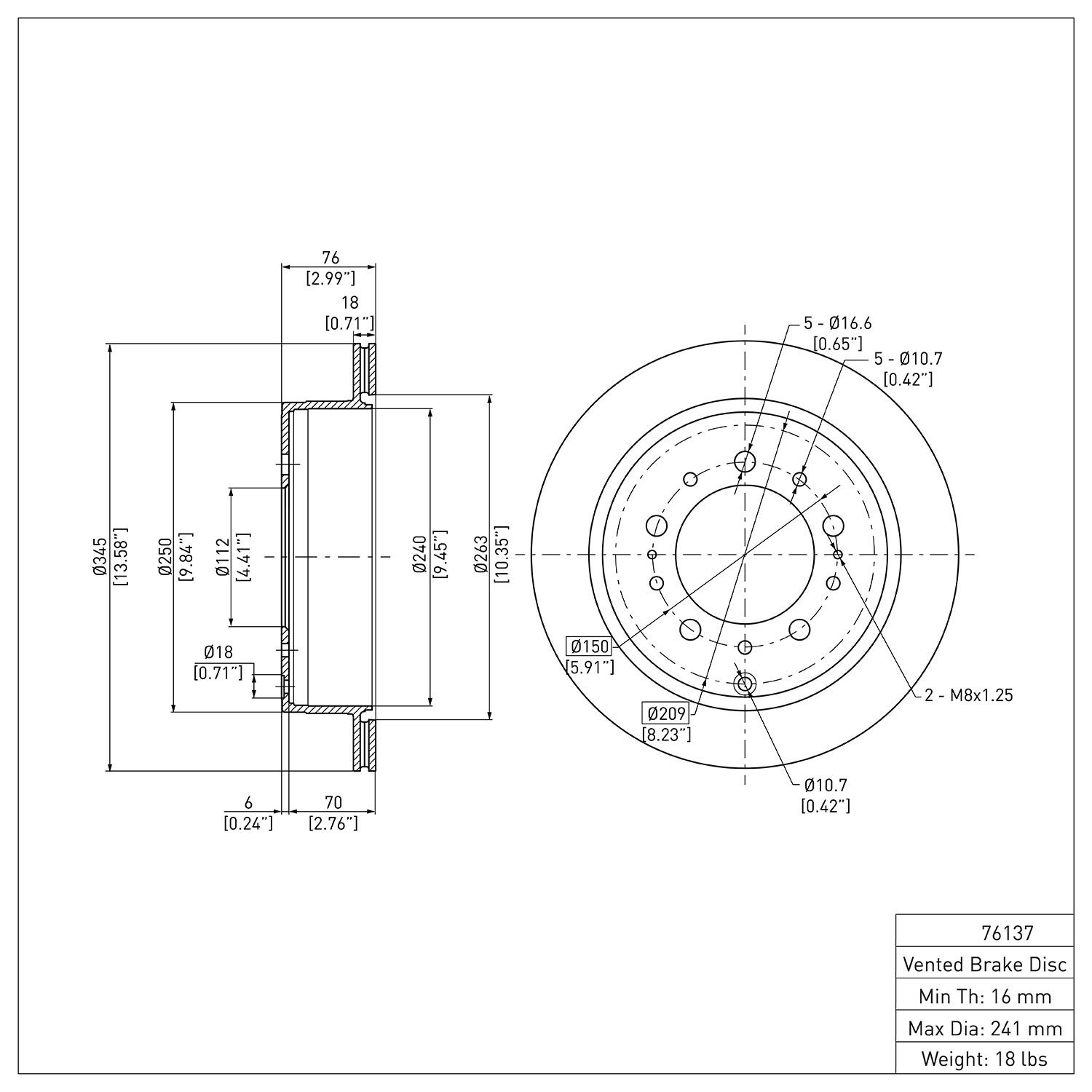 Disc Brake Rotor Dynamic Friction Company 692-600-76137