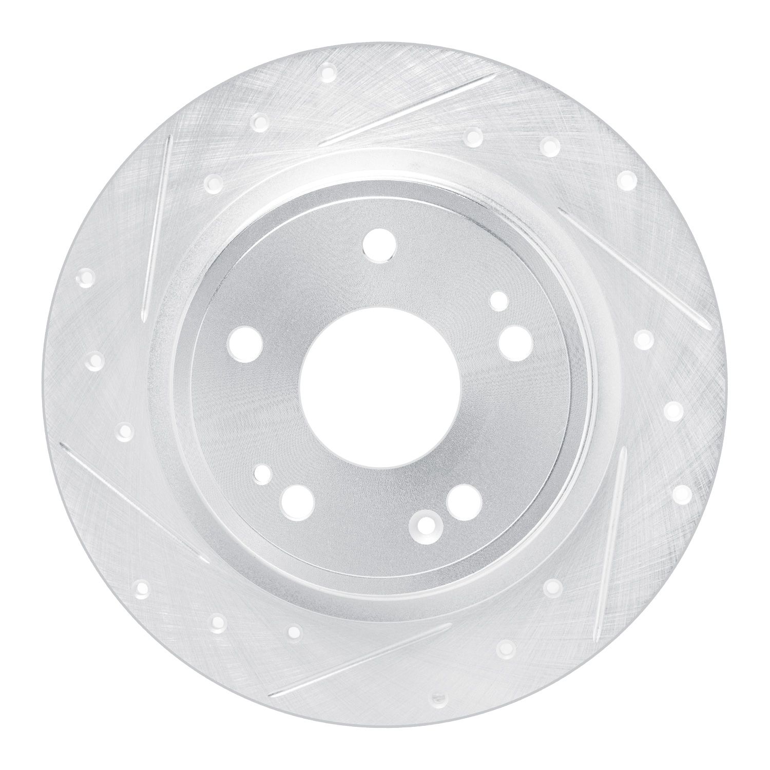 DFC Brake Rotor - Drilled and Slotted - Silver Dynamic Friction Company 692-631-59073L