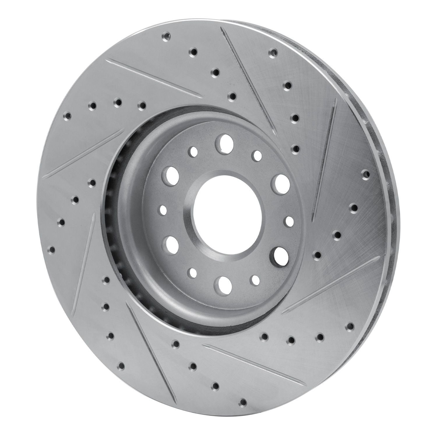 DFC Brake Rotor - Drilled and Slotted - Silver Dynamic Friction Company 692-631-48090L