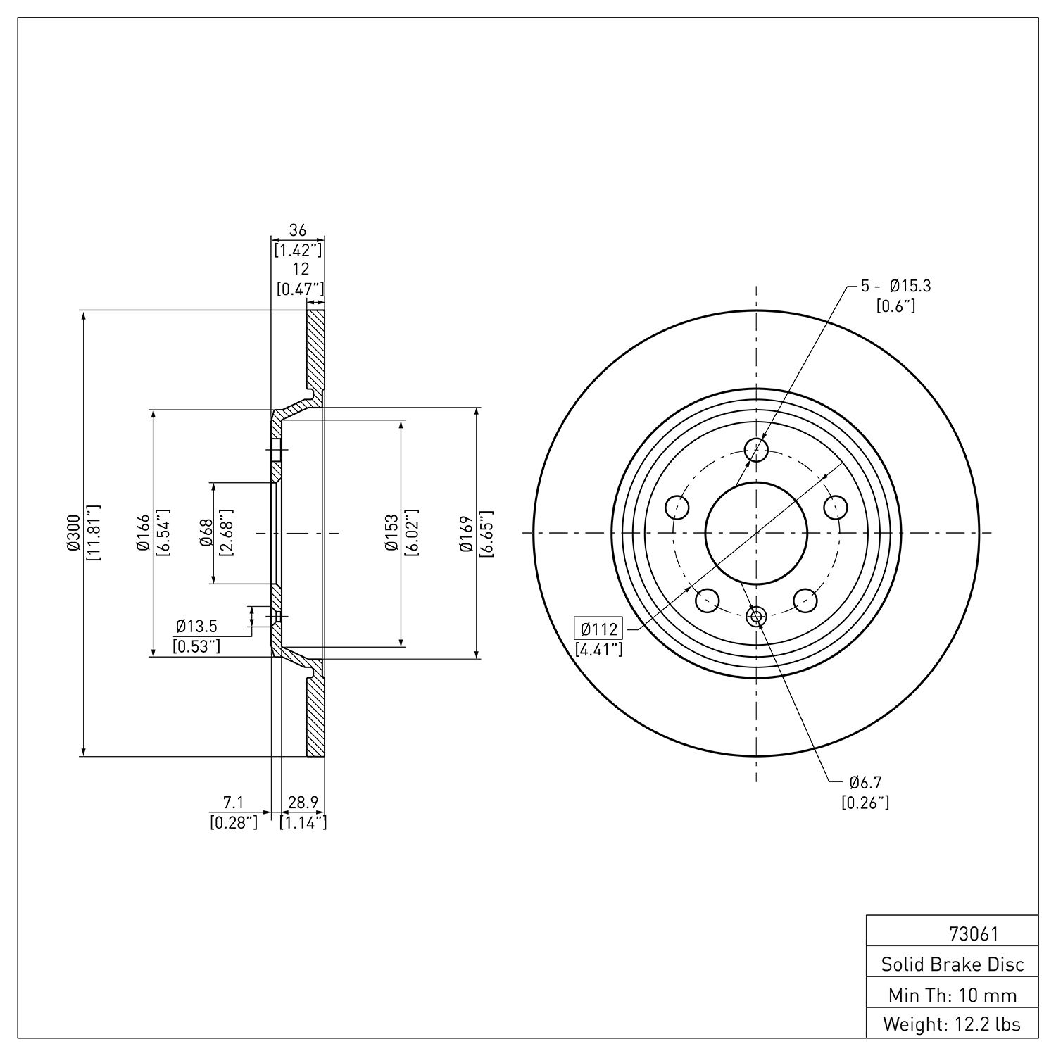 Disc Brake Rotor Dynamic Friction Company 692-600-73061