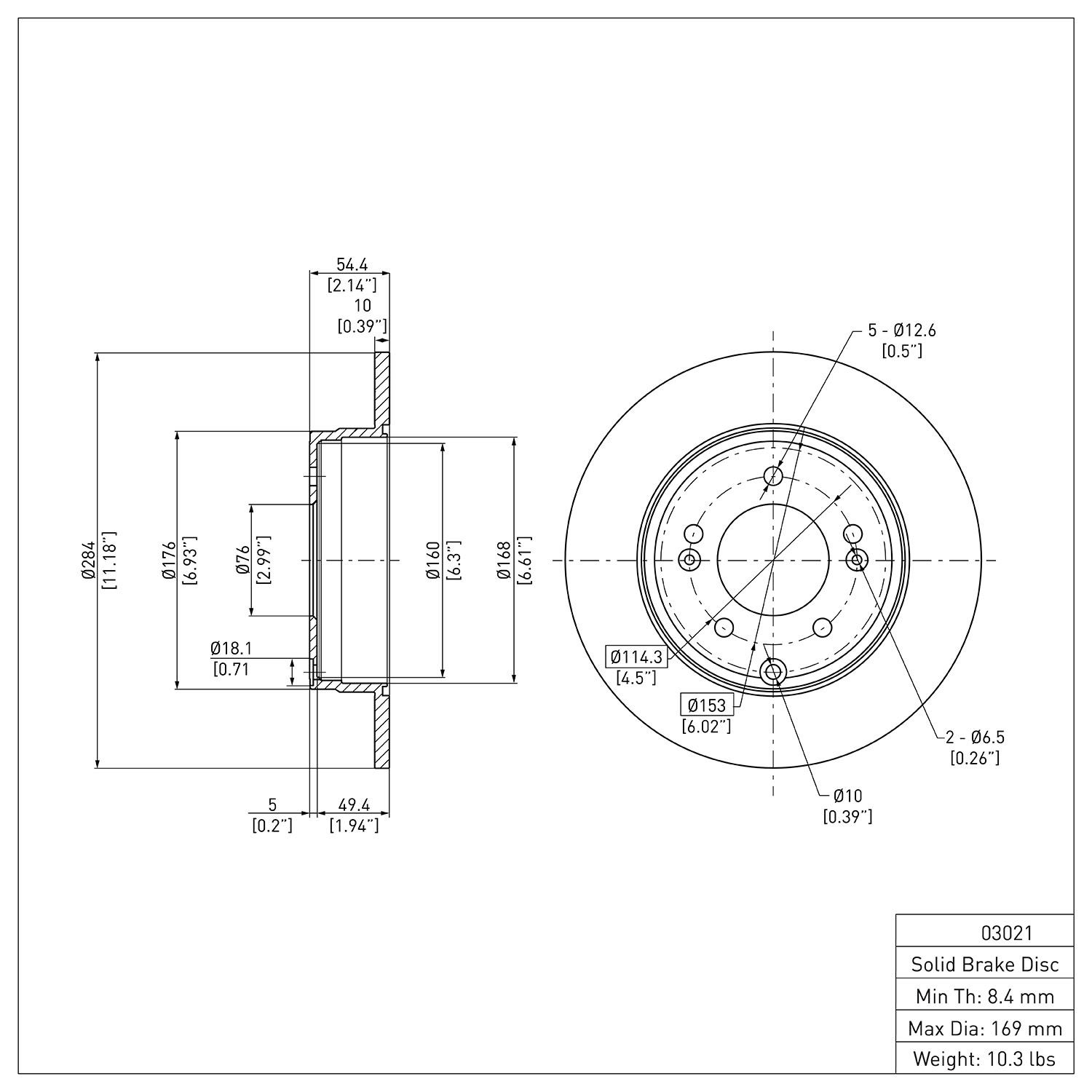 Disc Brake Rotor Dynamic Friction Company 692-600-03021