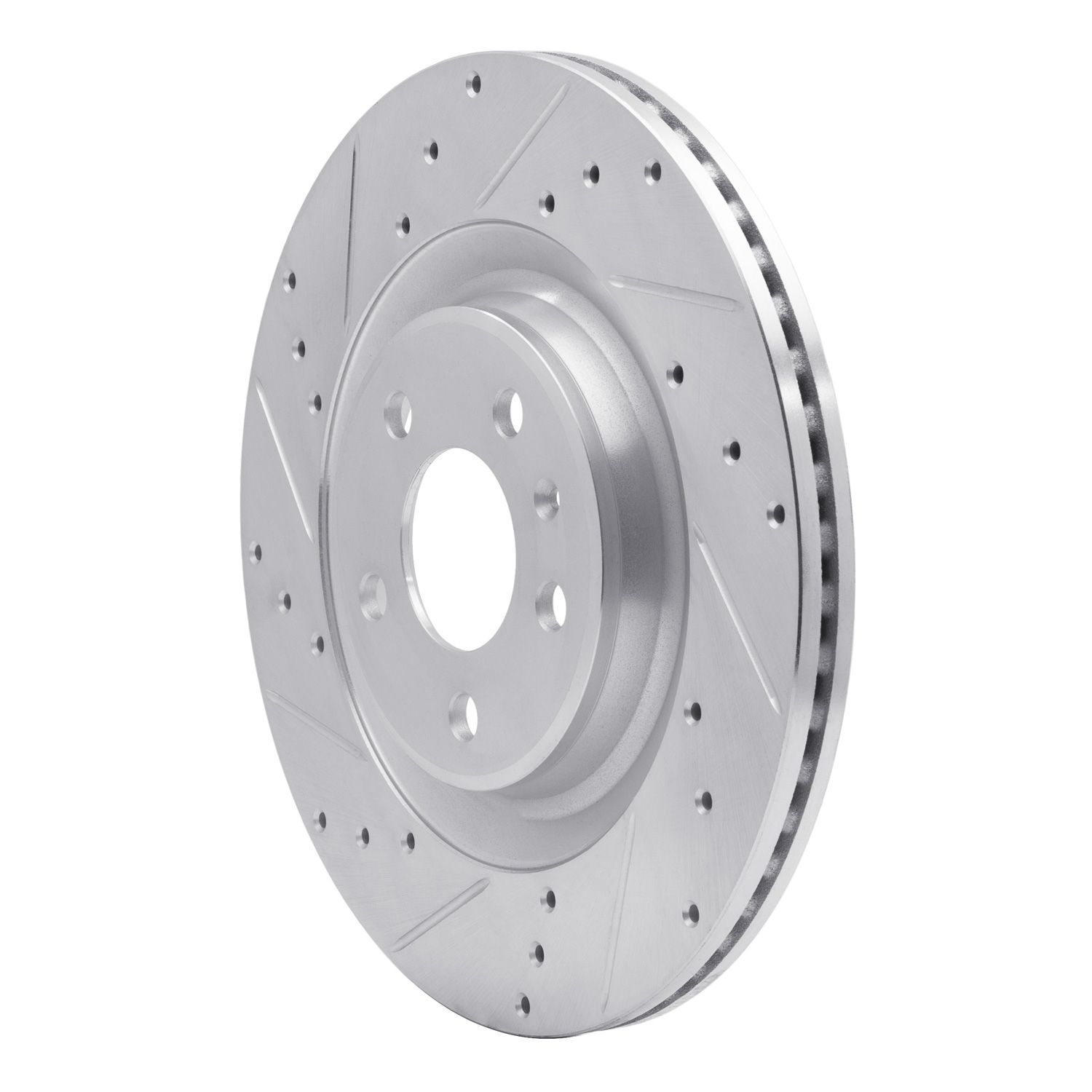 DFC Brake Rotor - Drilled and Slotted - Silver Dynamic Friction Company 692-631-73066L
