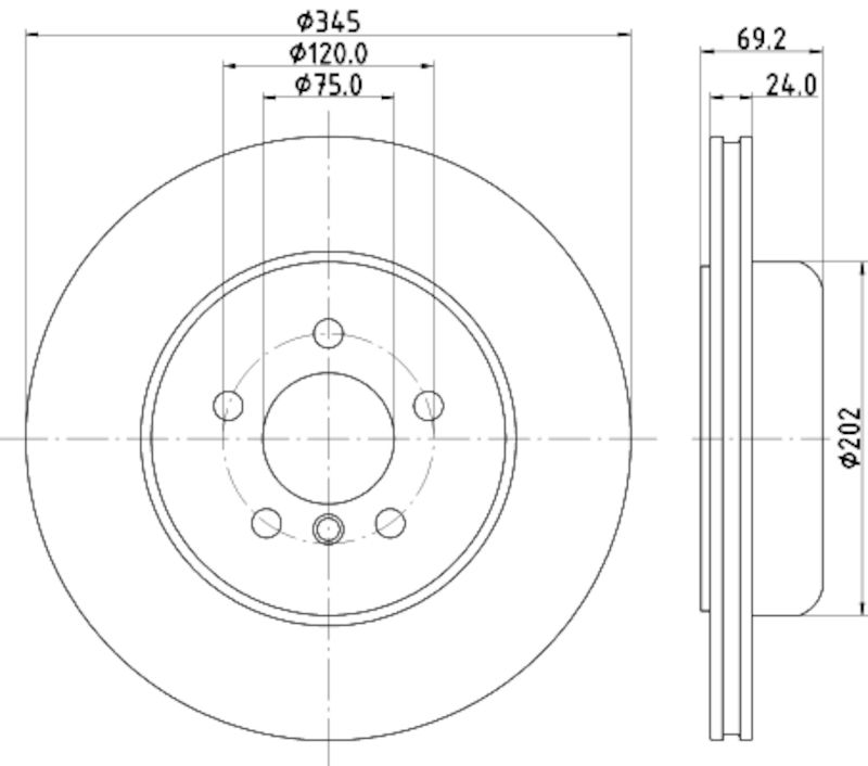 Disc Brake Rotor Hella Pagid 676-355132501