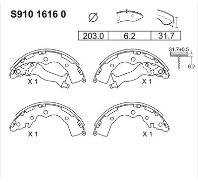 Total Stopping Solutions S910 Drum Brake Shoe