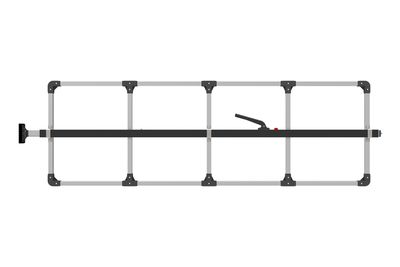 SL-30 Cargo Bar, 84"-114", Articulating and F-track Ends, Attached 5 Crossmember Hoop, Black