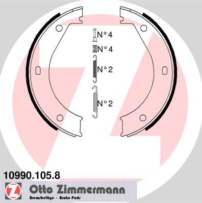 Zimmermann 10990.105.8 Parking Brake Shoe Set