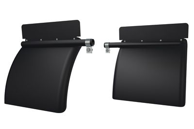 Cross-Tube Classic XTPL-24 Low Mount with Black Top Flaps, Black Poly, Pair