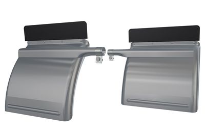 Paddle Mount Classic PMCL-24 Low Mount with Black Top Flaps, Stainless Steel, Pair