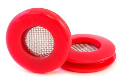 Polyurethane Gladhand Seal w/ Built-In Filter, Red