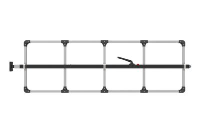 SL-30 Cargo Bar, 84"-114", Fixed Foot and F-track Ends, Attached 5 Crossmember Hoop, Black
