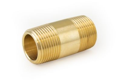 Long Brass Nipple, 2-1/2" Length, 3/4"