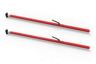 SL-30 Cargo Bar, 84"-114", Fixed and F-track Ends, Red, Pack of 2