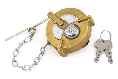 2" Brass Fuel Cap, Vented, Locking