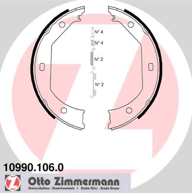 Zimmermann 10990.106.0 Parking Brake Shoe Set