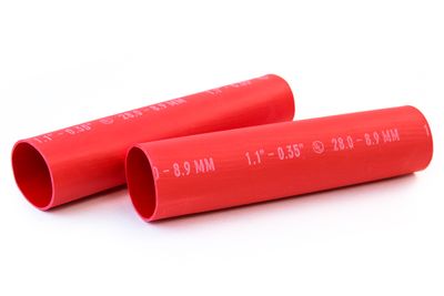 Heavy-Duty Heat Shrink Tube, 6", 1.10" I.D., Red, 2-4/0