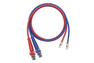 3/8" X 13.5' Blue and Red Jumper Hose with X31G Grip and Gladhands