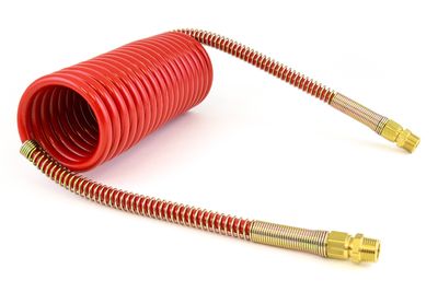 Coiled Air, 15', Red, 12" Leads, 1/2" NPT