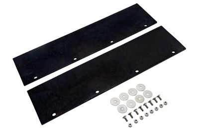 Plain Top Flap, Pair, Black Rubber, Stainless Hardware
