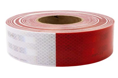 DOT-C2 Reflective Tape, 150' Roll, 7" red x 11" white pattern