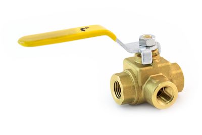 3-Way, 3-Port Ball Valve, 1/4"