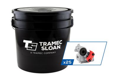 Aluminum Gladhand, 38-degree Bracket Mount, Emergency, Rubber Seal, Cast-In Wear Plate, Retail Bucket of 25