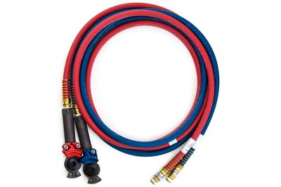 3/8" X 12' Blue & Red Jumper Hose with MAXX GRIPS Set