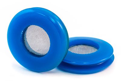Polyurethane Gladhand Seal w/ Built-In Filter, Blue