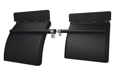 Cross-Tube Poly XTP-24 with Black Top Flaps, Black Poly, Pair