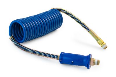 Coiled Air with Dura-Grip Handles, 15', Blue