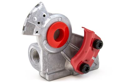 Aluminum Gladhand, 38-degree Bracket Mount, Service, Red Poly Seal w/Filter, Cast-In Wear Plate, Bulk