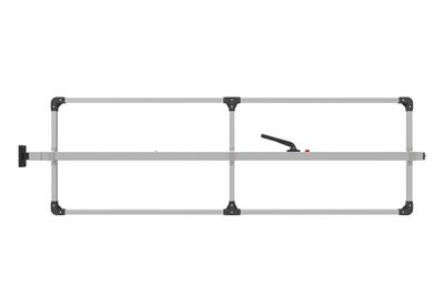 SL-30 Cargo Bar, 84"-114", Fixed Foot and F-track Ends, Attached 3 Crossmember Hoop, Mill Aluminum