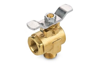 90-Degree Ball Valve, 1/2" Female and 1/2" Male with T-Handle