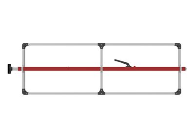 SL-30 Cargo Bar, 84"-114", Articulating and F-track Ends, Attached 3 Crossmember Hoop, Red