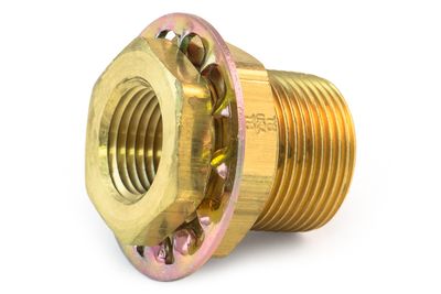 Bulkhead Fitting, Brass, 2-7/8, .55 x 1.460 Steel Nut