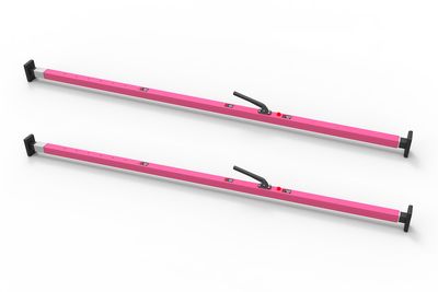 SL-30 Cargo Bar, 84"-114", Fixed Feet, Pink, Pack of 2