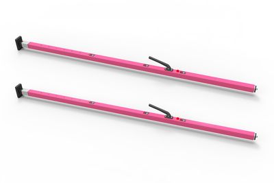 SL-30 Cargo Bar, 84"-114", Fixed and F-track Ends, Pink, Pack of 2