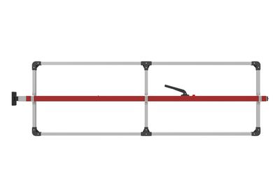 SL-30 Cargo Bar, 84"-114", Fixed Foot and F-track Ends, Attached 3 Crossmember Hoop, Red