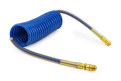 Coiled Air, 15', Blue, 12" Leads, 1/2" Swivel NPT & 1/2" NPT
