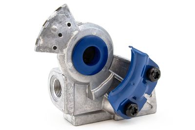 Aluminum Gladhand, 38-degree Bracket Mount, Service, Blue Poly Seal, Cast-In Wear Plate, Bulk