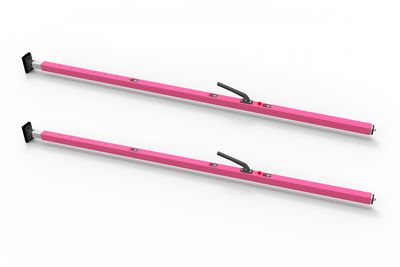 SL-30 Cargo Bar, 84"-114", Articulating and F-track Ends, Pink, Pack of 2