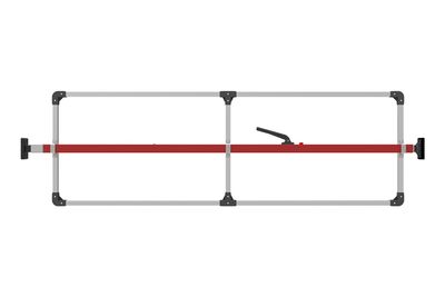 SL-30 Cargo Bar, 84"-114", Articulating and Fixed Feet, Attached 3 Crossmember Hoop, Red