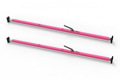 SL-30 Cargo Bar, 84"-114", Articulating and Fixed Feet, Pink, Pack of 2