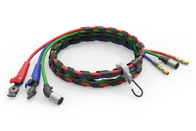 Road Warrior Rubber Air Brake Hose Set - 12' With Red & Blue Handles - 1/2" Swivel Fittings - H-30362